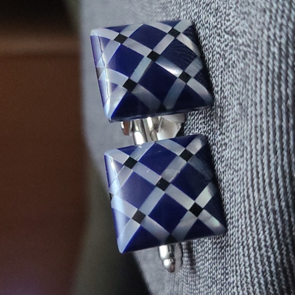 Mother of Pearl Diamond Cufflinks